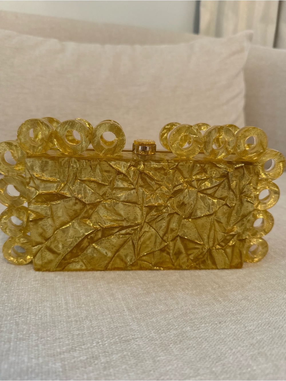 Gold Acrylic Decorative Evening Clutch